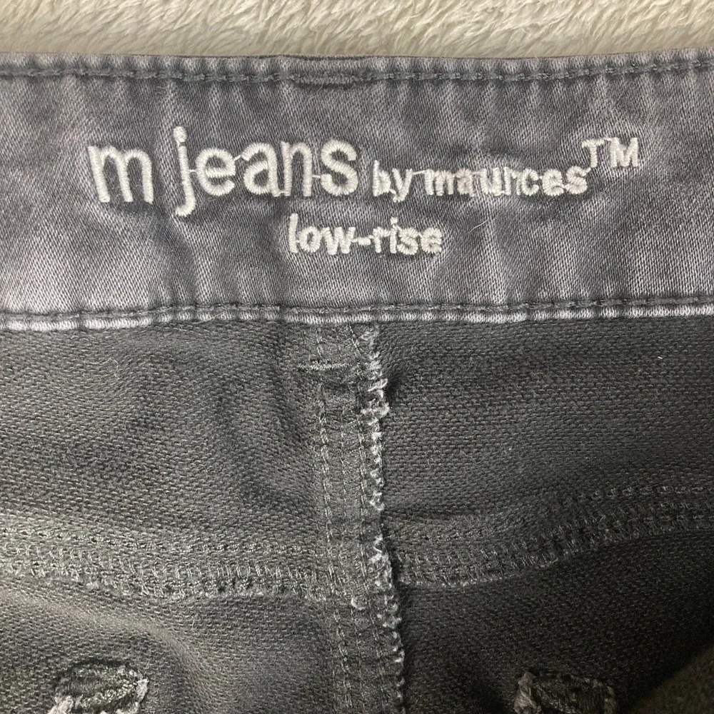 Maurices‎ M Jeans Womens Size L Reg Low Rise Skinny Black Plaid Flannel Cuffed